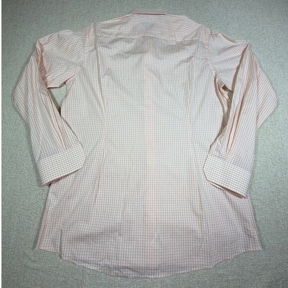 Eton Contemporary Men 41 16 Peach Windowpane Long Sleeve Button Front Shirt - Picture 2 of 7